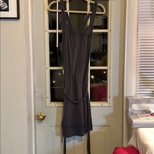 James Perse Tie Waist Midi Dress Jersey Black